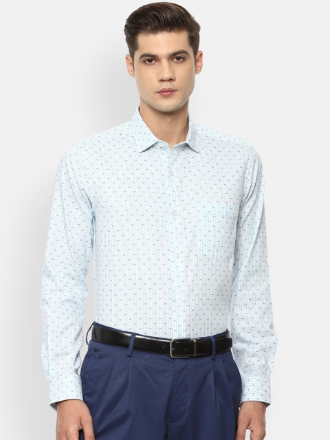 

Louis Philippe Men Blue Slim Fit Opaque Printed Formal Shirt