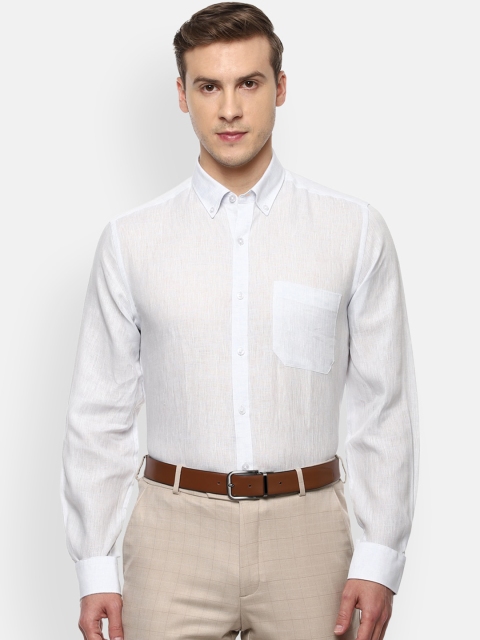 

Louis Philippe Men White Slim Fit Opaque Striped Formal Shirt
