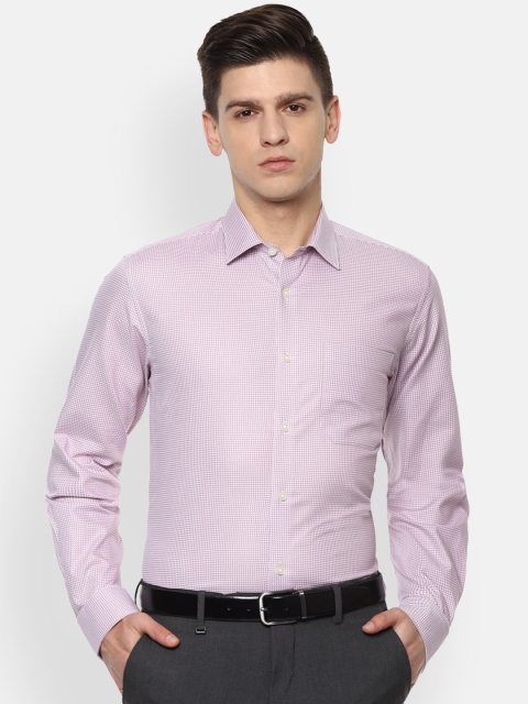 

Louis Philippe Men Purple Slim Fit Micro Checks Opaque Checked Formal Shirt