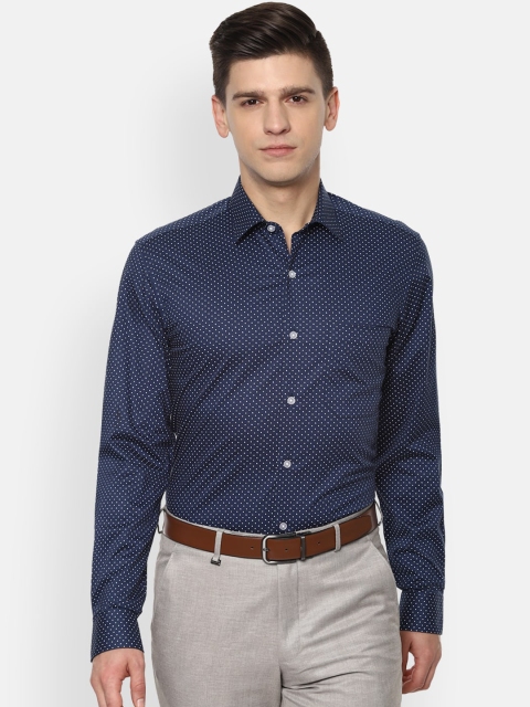 

Louis Philippe Men Navy Blue Slim Fit Opaque Printed Formal Shirt