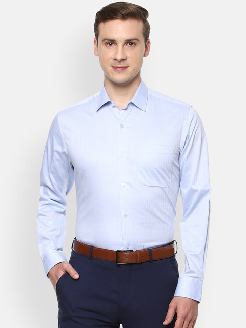 

Louis Philippe Men Blue Slim Fit Opaque Printed Formal Shirt