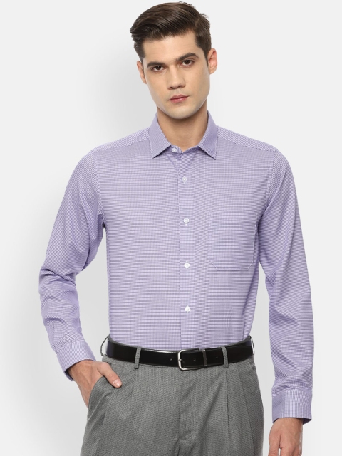 

Louis Philippe Men Purple Slim Fit Micro Checks Opaque Checked Formal Shirt