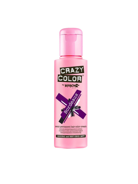 

CRAZY COLOR Unisex BORDEAUX-51 Hair Colour 100ml, Red