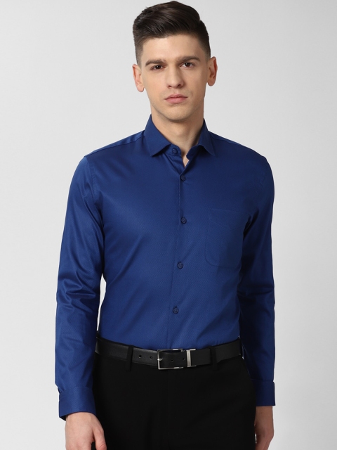 

Peter England Elite Men Blue Slim Fit Opaque Pure Cotton Formal Shirt