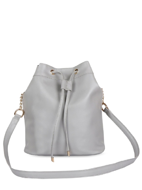 

Lychee bags Grey PU Bucket Sling Bag