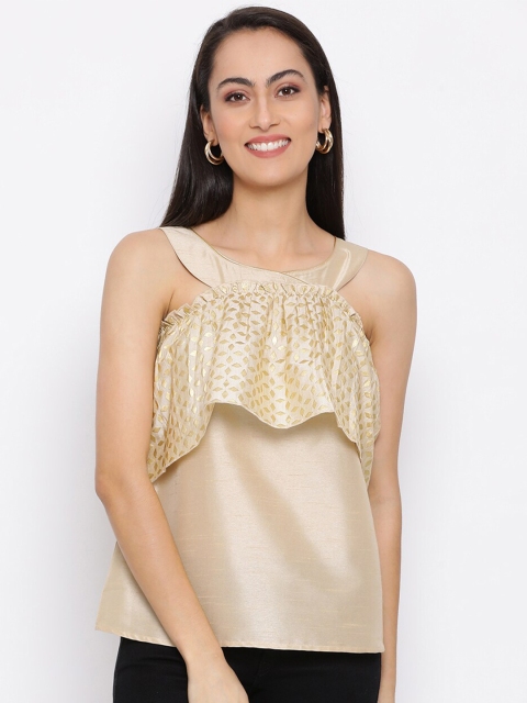 

DRAAX Fashions White Styled Back Top