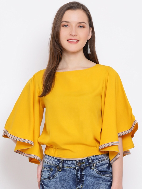 

DRAAX Fashions Women Yellow Regular Top