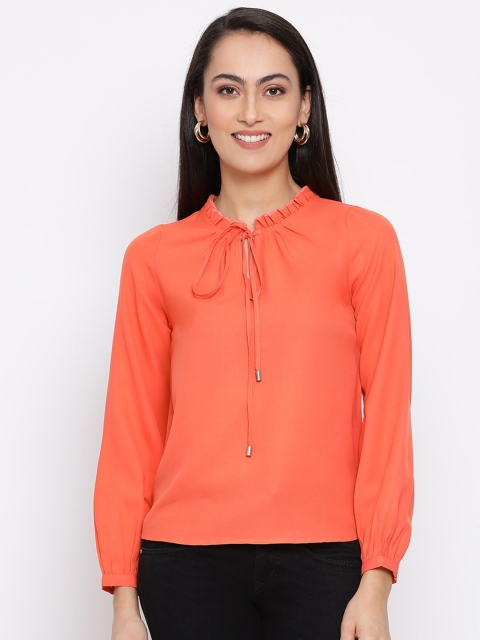

DRAAX Fashions Orange Styled Back Top