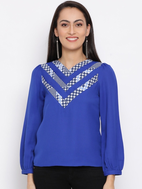 

DRAAX Fashions Women Blue Regular Top