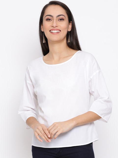 

DRAAX Fashions White Regular Top