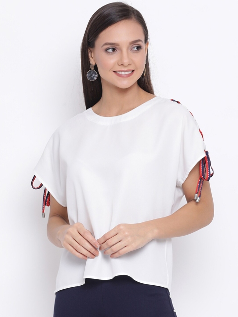

DRAAX FASHIONS Women White Solid Top
