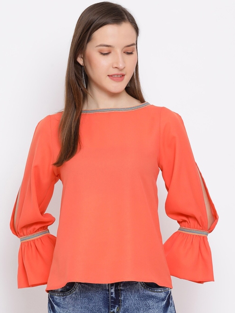 

DRAAX Fashions Women Orange Regular Top