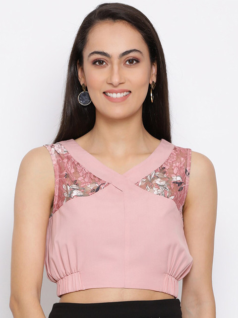 

DRAAX Fashions Woman Pink Crop Top