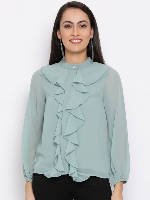 

DRAAX Fashions Women Green Styled Back Top