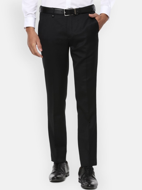 

V Dot Men Black Skinny Fit Formal Trousers