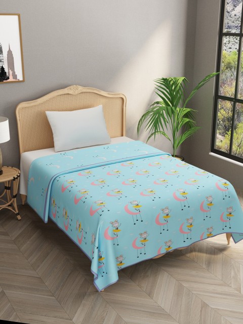 

Gulaab Jaipur Blue Cartoon Characters AC Room 450 GSM Single Bed Dohar