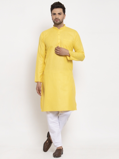 

GRACIT Men Yellow Handloom Kurta