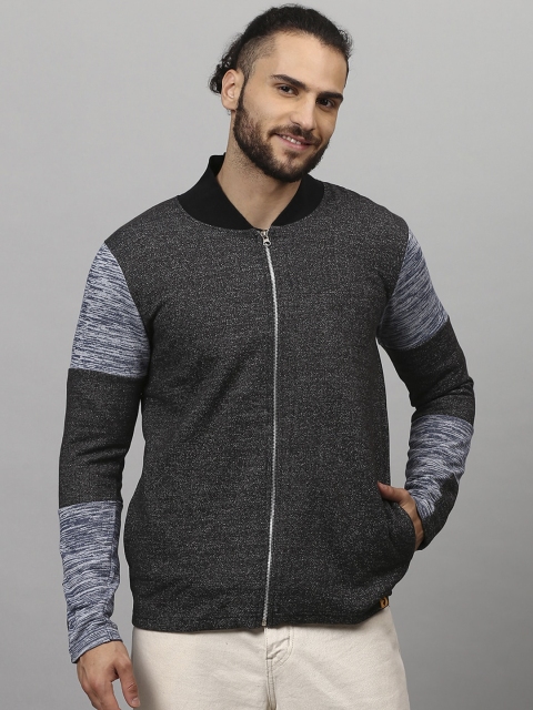 

Campus Sutra Men Grey Colourblocked Windcheater Outdoor Bomber Jacket