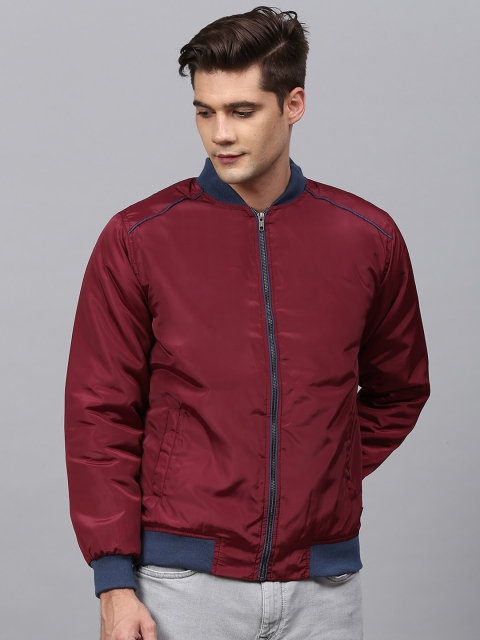 

Campus Sutra Men Maroon Windcheater Outdoor Bomber Jacket