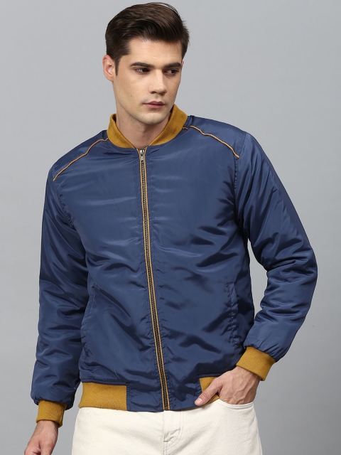 

Campus Sutra Men Blue Windcheater Outdoor Bomber Jacket