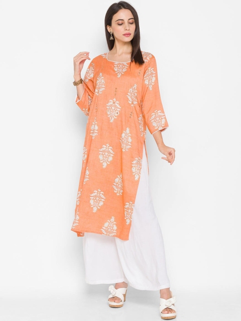 

ZOLA Women Orange Ethnic Motifs Printed Kurta