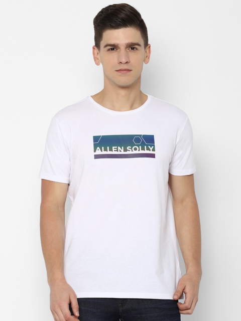 

Allen Solly Men White & Blue Brand Logo Printed T-shirt