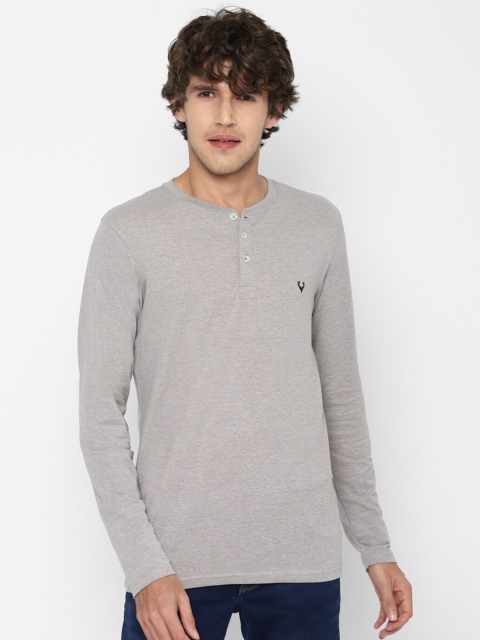 

Allen Solly Men Grey Henley Neck Slim Fit T-shirt