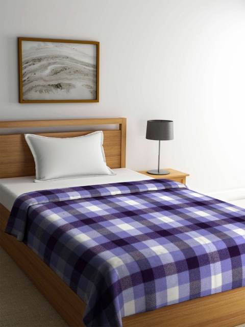 

Raymond Home Blue Checked 233 GSM Woolen Mild Winter Single Bed Blanket