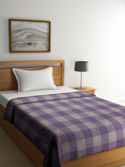 

Raymond Home Purple Checked 233 GSM Woolen Mild Winter Single Blanket