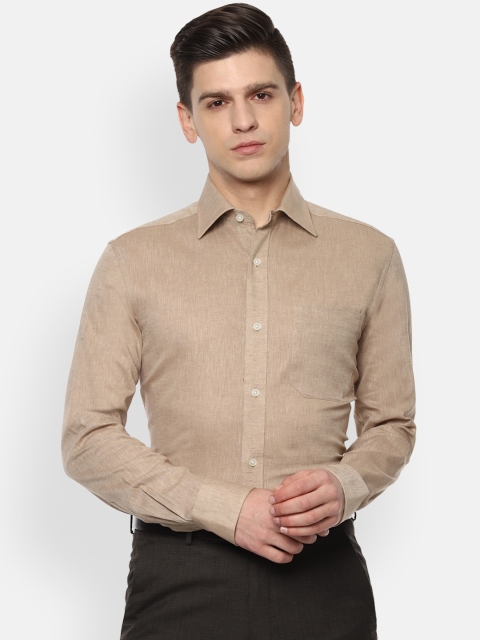 

Louis Philippe Men Beige Opaque Formal Shirt