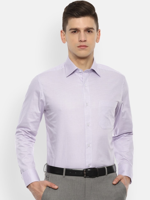 

Louis Philippe Men Purple Opaque Checked Pure Cotton Formal Shirt