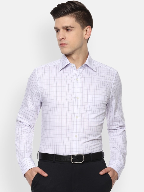 

Louis Philippe Men Purple Opaque Checked Cotton Formal Shirt