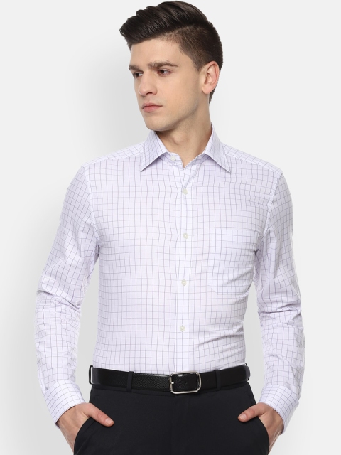 

Louis Philippe Men Purple Opaque Checked Formal Shirt