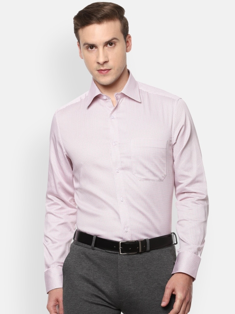 

Louis Philippe Men Pink Opaque Printed Formal Shirt