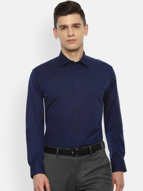 

Louis Philippe Men Navy Blue Opaque Cotton Formal Shirt