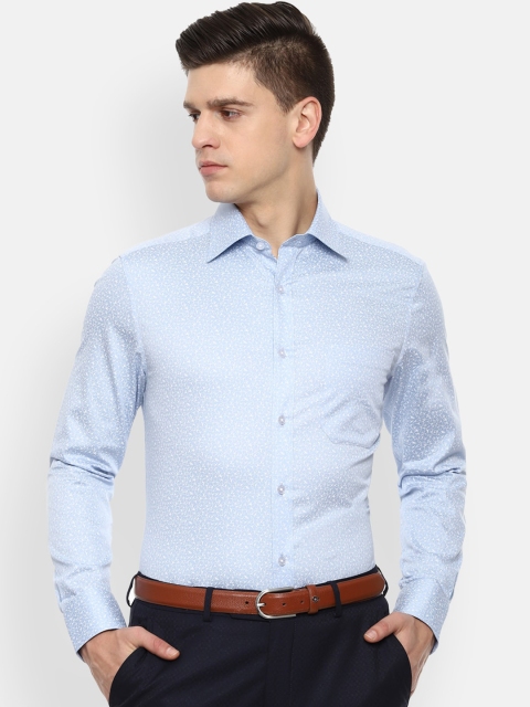 

Louis Philippe Men Blue Floral Opaque Printed Formal Shirt