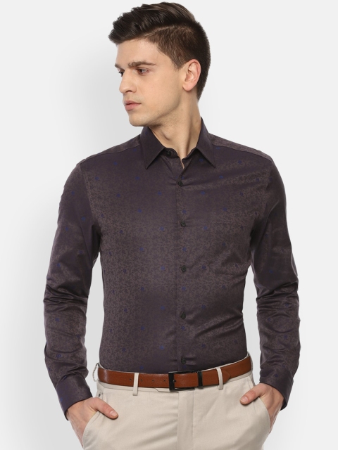 

Louis Philippe Gods & Kings Men Purple Opaque Printed Cotton Formal Shirt