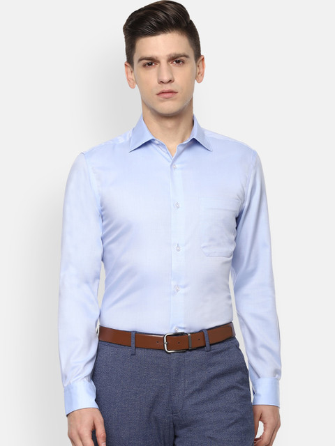 

Louis Philippe Men Blue Opaque Formal Shirt