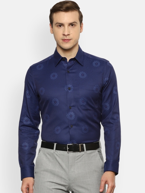 

Louis Philippe Gods & Kings Men Navy Blue Opaque Printed Formal Shirt