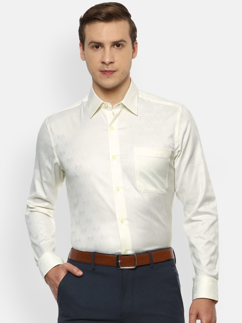

Louis Philippe Gods & Kings Men Cream-Coloured Opaque Formal Shirt