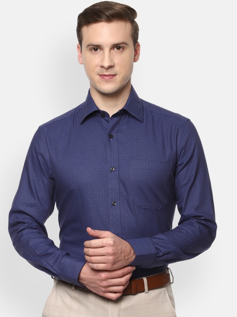 

Louis Philippe Men Blue Opaque Formal Shirt