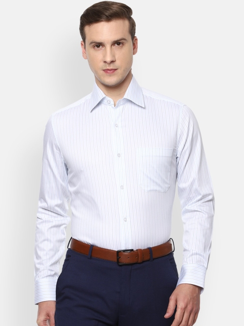 

Louis Philippe Men Blue Opaque Striped Formal Shirt