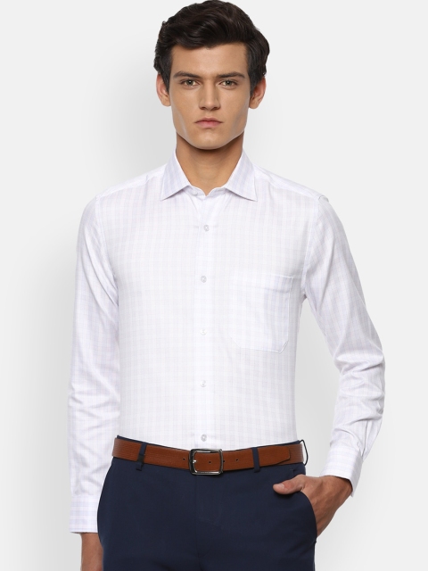 

Louis Philippe Permapress Men White Opaque Checked Formal Shirt