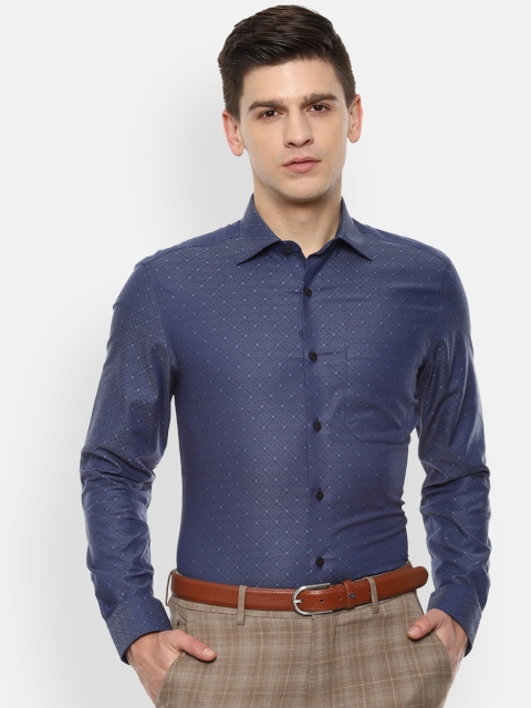 

Louis Philippe Gods & Kings Men Navy Blue Opaque Pure Cotton Formal Shirt
