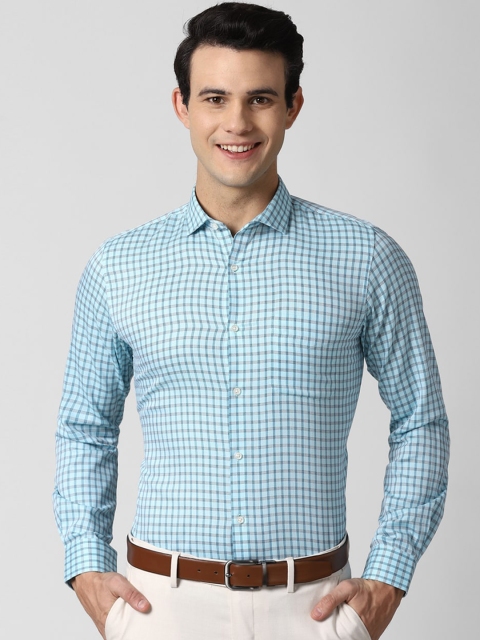

Peter England Men Blue & Black Slim Fit Opaque Checked Formal Shirt
