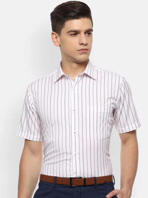 

Van Heusen Men White Opaque Striped Formal Shirt