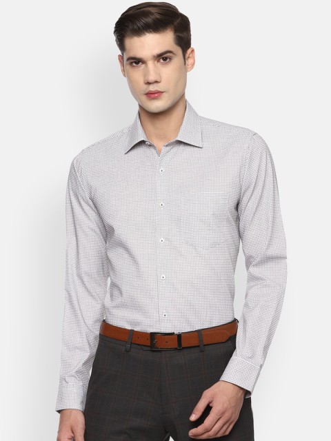 

Van Heusen Men Grey Slim Fit Micro Checks Opaque Checked Formal Shirt