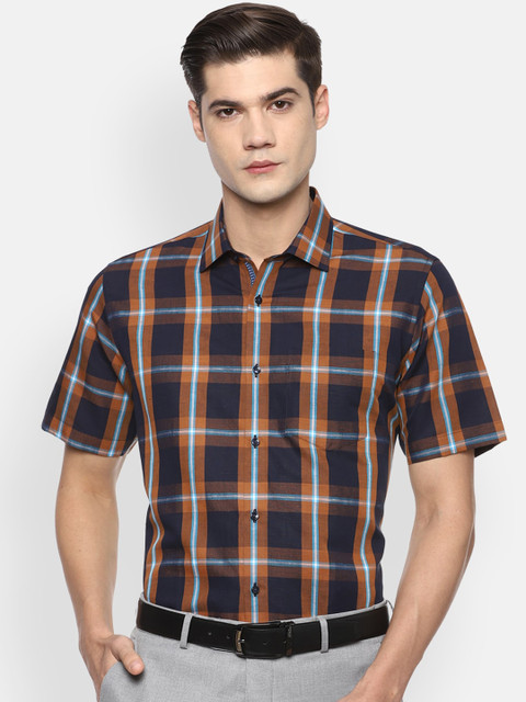 

Van Heusen Men Grey Opaque Checked Formal Shirt