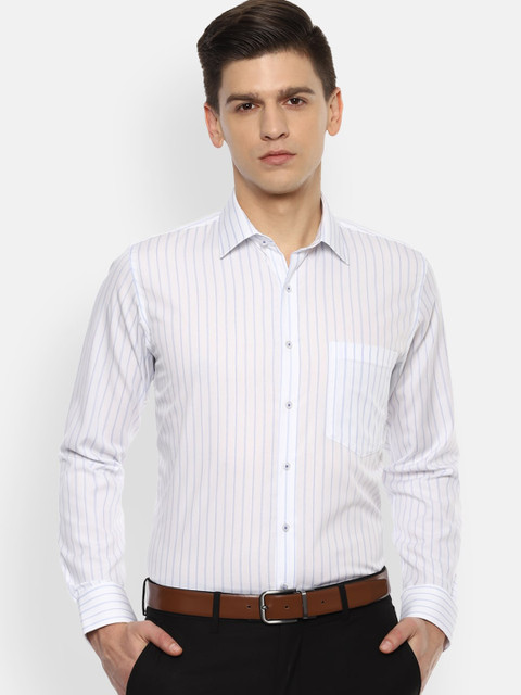 

Van Heusen Men White Slim Fit Opaque Striped Formal Shirt