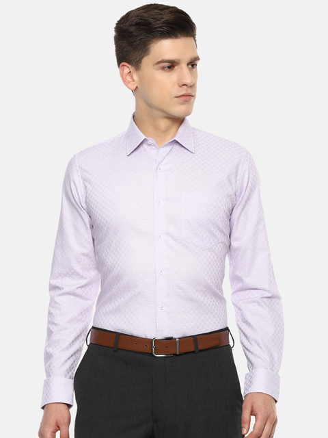 

Van Heusen Men White Slim Fit Opaque Printed Formal Shirt